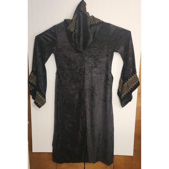 Renaissance, Gothic, Cosplay Medieval Dress Black And Gold W/hood By Disguise - Picture 2 of 8